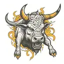 a raging bull tattoo design idea