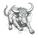 a raging bull tattoo design idea