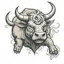 a raging bull tattoo design idea