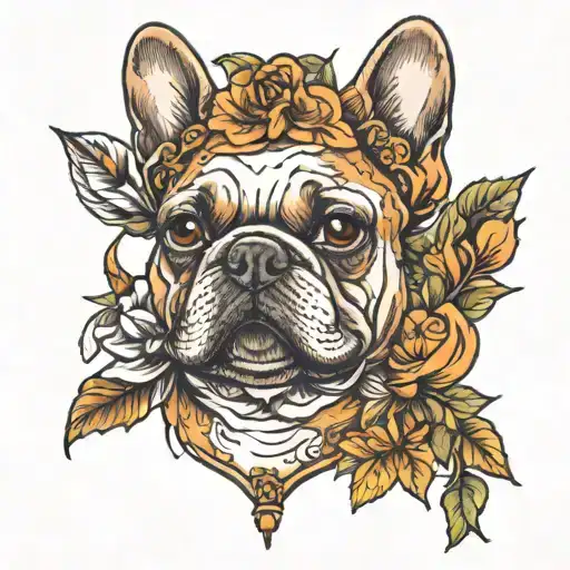 french bulldog orioles tattoo design idea