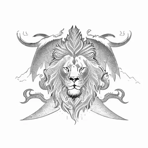 lion with wings drawing
