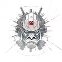 samurai facing void  tattoo design idea