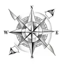 compass with arrow through it tattoo design idea