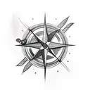 compass with arrow through it tattoo design idea