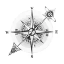 compass with arrow through it tattoo design idea