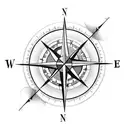 compass with arrow through it tattoo design idea