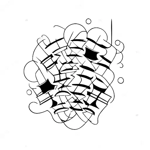 An elegant minimalist tattoo of a perfectly aligned row of cocktail glasses, each one slightly tilted for a hint of chaos tattoo design idea