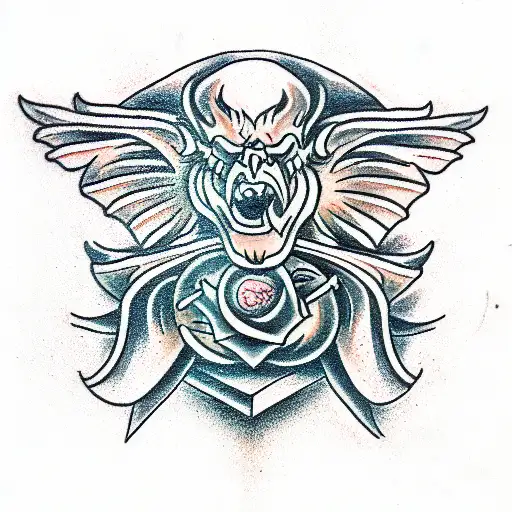gargoyle tattoo by Galen Luker TattooNOW