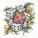 dice with risk and reward tattoo design idea