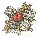 dice with risk and reward tattoo design idea