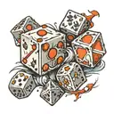 dice with risk and reward tattoo design idea