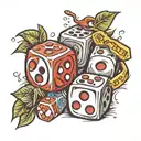 dice with risk and reward tattoo design idea
