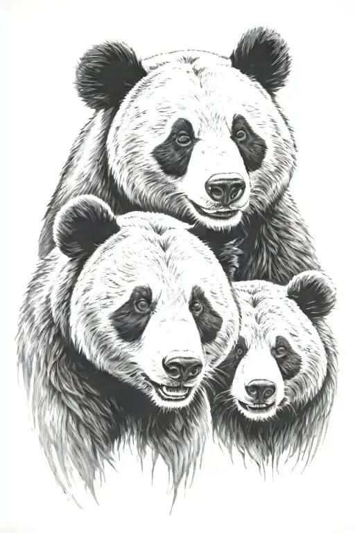 A two headed bear one is a panda head and the other is a grizzly bear head tattoo design idea