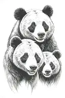 A two headed bear one is a panda head and the other is a grizzly bear head tattoo design idea