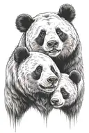 A two headed bear one is a panda head and the other is a grizzly bear head tattoo design idea
