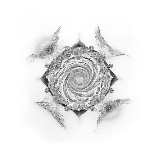 vortex shedding with a mesh tattoo design idea