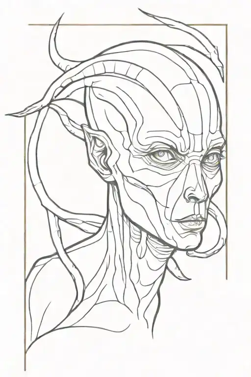 Alien boy tattoo design idea