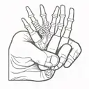 Skeleton hand holding tattoo design idea