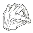Skeleton hand holding tattoo design idea