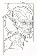 Alien boy tattoo design idea