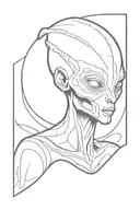 Alien boy tattoo design idea
