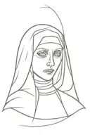 Spooky evil nun tattoo design idea