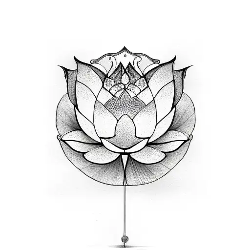 lotus and butterfly  tattoo design idea