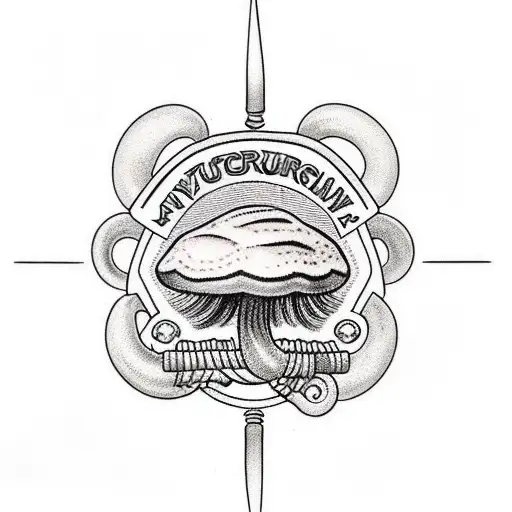 mycilium and mushroom leg sleeve tattoo design idea