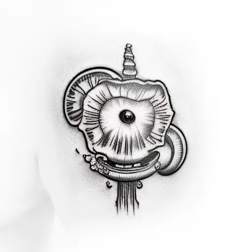 mycilium and mushroom leg sleeve tattoo design idea