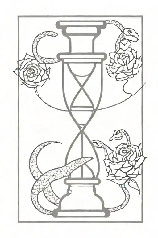 Snake and hourglass and powerful and tattoo design idea