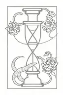 Snake and hourglass and powerful and tattoo design idea