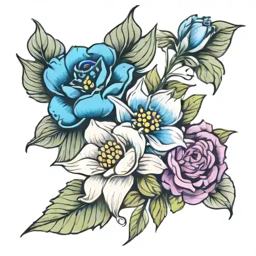 march  September june may november birth flowers tattoo design idea