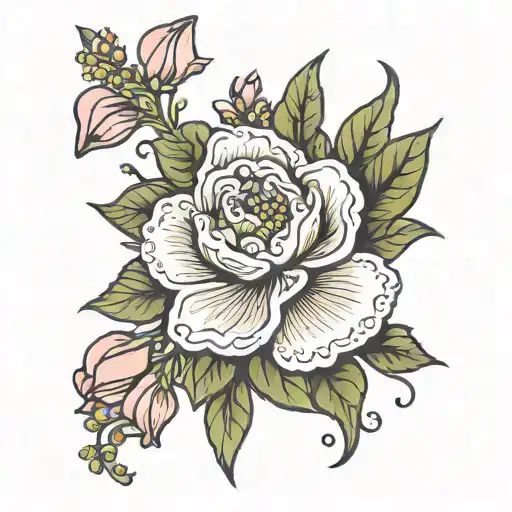 march   September may november birth flowers tattoo design idea
