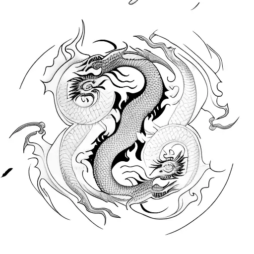 dragon and scorpion yin yang tattoo design idea