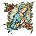 virgin mary with st jude  tattoo design idea