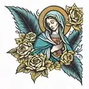 virgin mary with st jude  tattoo design idea