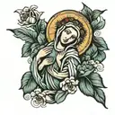 virgin mary with st jude  tattoo design idea