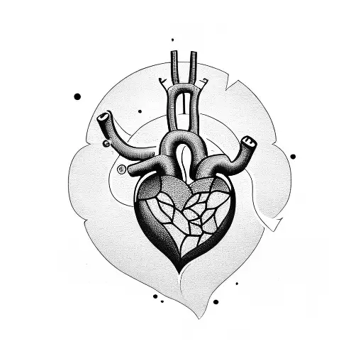 Heart with dark side tattoo design idea