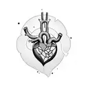 Heart with dark side tattoo design idea