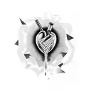 Heart with dark side tattoo design idea