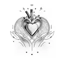Heart with dark side tattoo design idea