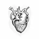 Heart with dark side tattoo design idea