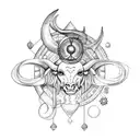 aquarius, taurus, and libra zodiac symbols tattoo design idea