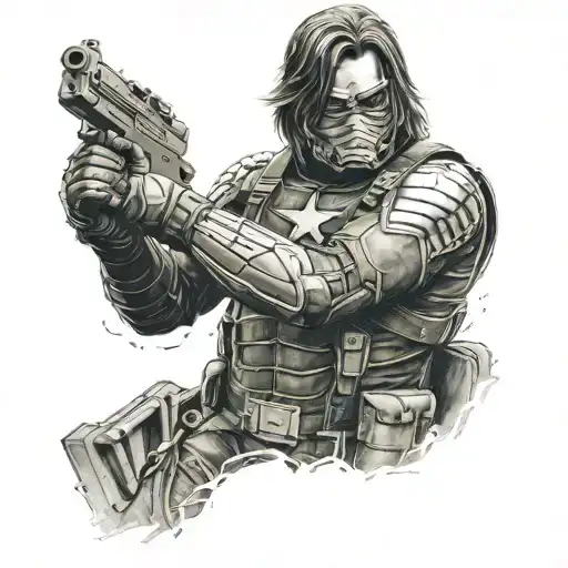 winter soldier tattoo design idea
