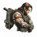 winter soldier holding tattoo design idea