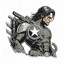 winter soldier holding tattoo design idea