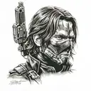 winter soldier tattoo design idea