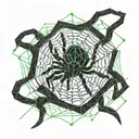 spider with web tattoo design idea