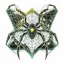 spider with web tattoo design idea