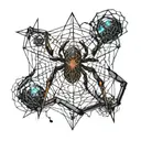 spider with web tattoo design idea